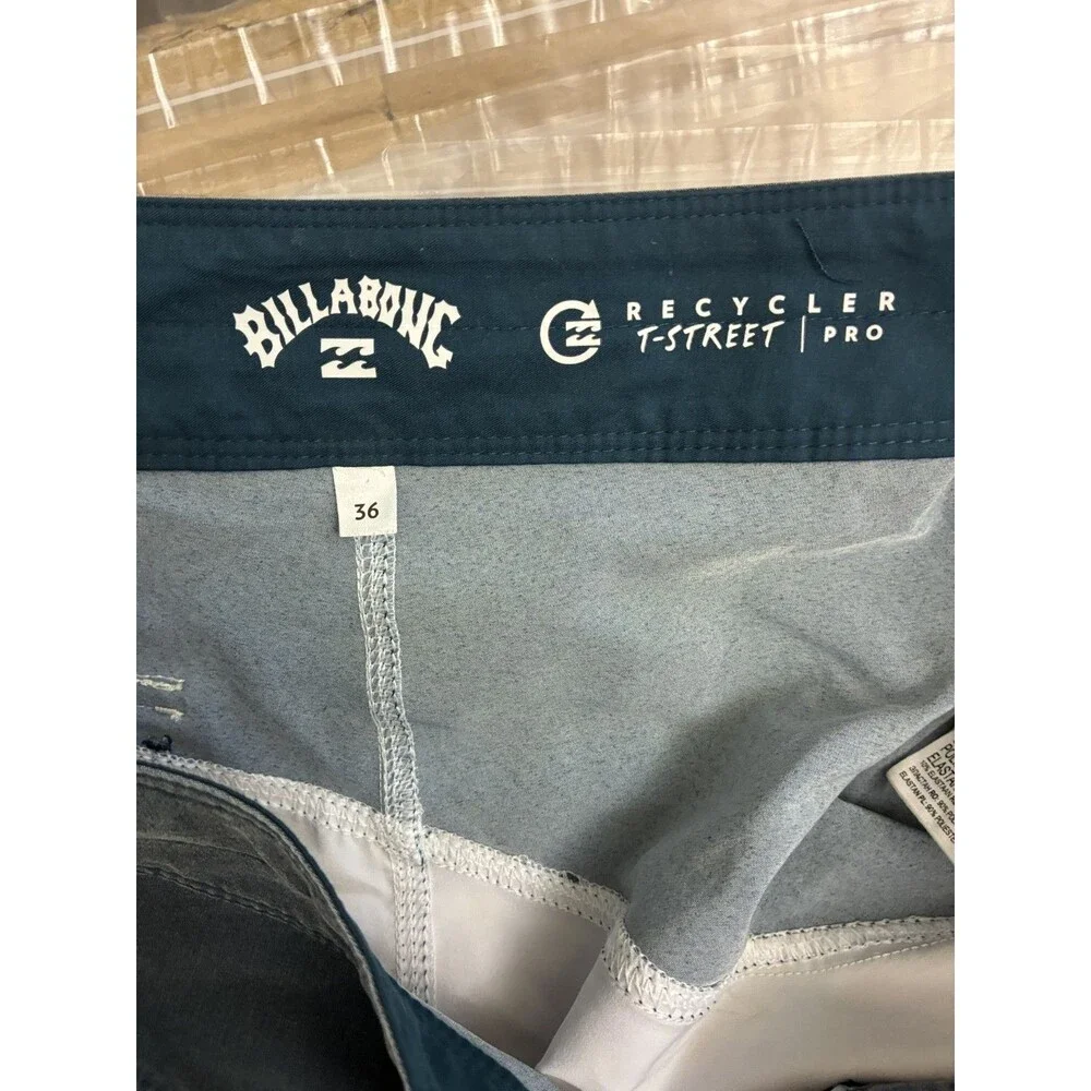 Billabong Recycler T-Street Pro Boardshorts Mens 36 Blue Tie Dye 90s Surf Swim